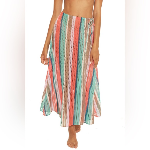 Isabella Rose NWT Toulouse Long High Slit Skirt Swim Cover Up Crochet Size M/L - Picture 1 of 10